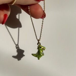 Juicy Couture Green Dinosaur with Heart Pendant Necklace